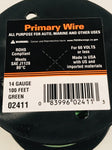 14 GAUGE 100 FEET GREEN PRIMARY WIRE. 02411