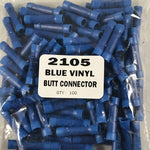 BLUE VINYL BUTT CONNECTOR 16-14 GA. 100/BAG