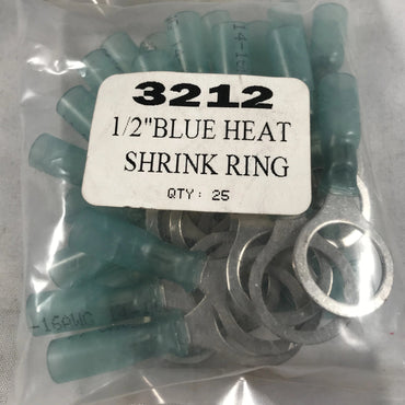 1/2" BLUE RING  HEAT SHRINK RING TERMINAL 25/BAG
