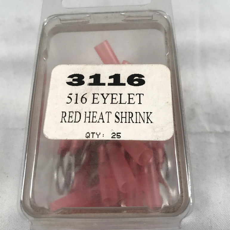 5/16" EYELET RED HEAT SHRINK RING TERMINAL  25/BAG
