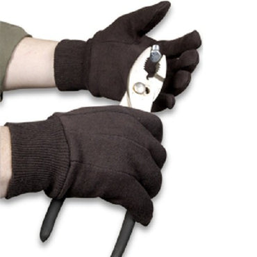 Brown Jersey Gloves  Dozen (12 Pairs)