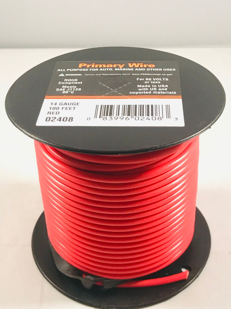 14 GAUGE 100 FEET RED PRIMARY WIRE. 02408