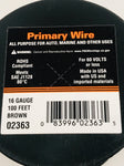 16 GAUGE 100 FEET BROWN PRIMARY WIRE. 02363